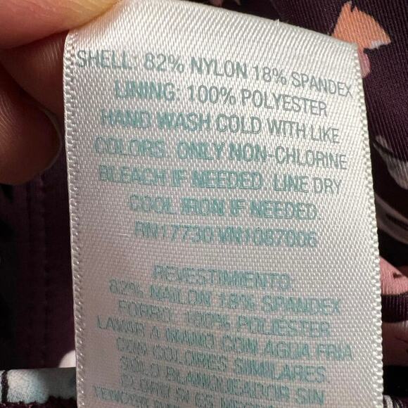 Kona Sol Burgundy Floral Bikini Two Piece Tie Hips Swim Suit Size M - Picture 10 of 10